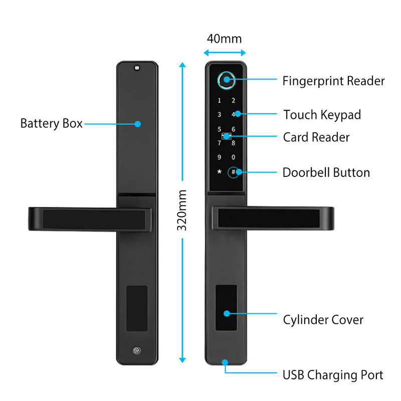 高セキュリティ ドア スマートロック ドアベル ツヤ アプリ 家庭用部屋 電子 ドアロック カラーフル